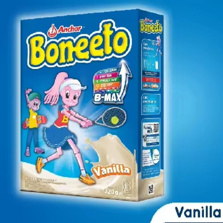

Boneeto Boneto Susu Bubuk Cokelat Vanila 320g - Nutrisi untuk Daya Pikir dan Tubuh Aktif Anak