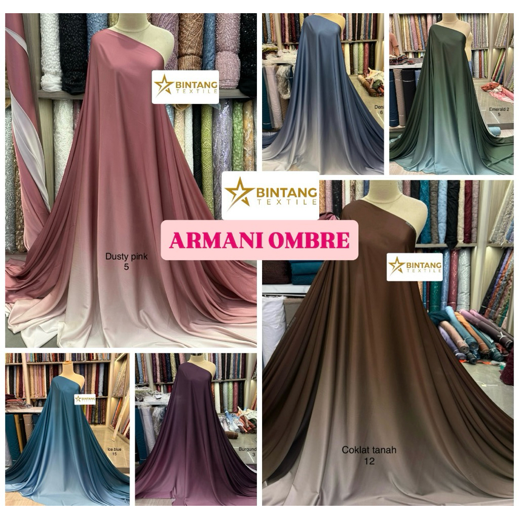  PO  kain ARMANY Gradasi Ombre Premium / Bridesmaid gamis atasan dress
