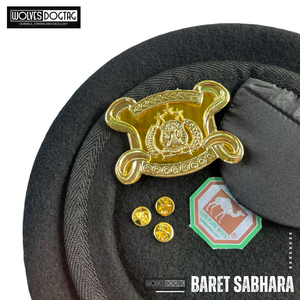 Baret sabhara / baret korps sabhara / baret camel / baret hitam / topi sabhara / baret Polisi / bare