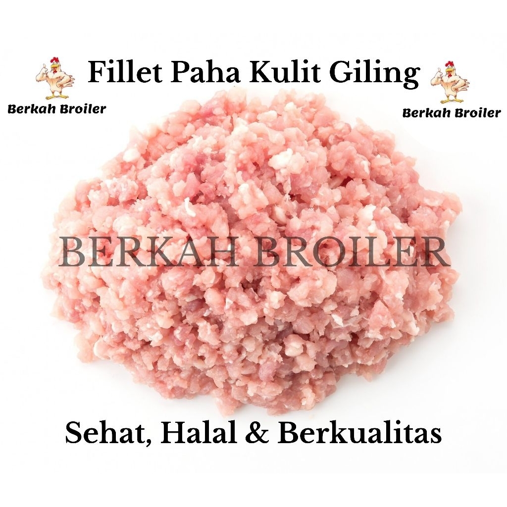 

FILLET PAHA AYAM DENGAN KULIT GILING / BONELESS PAHA AYAM DENGAN KULIT GILING 1KG