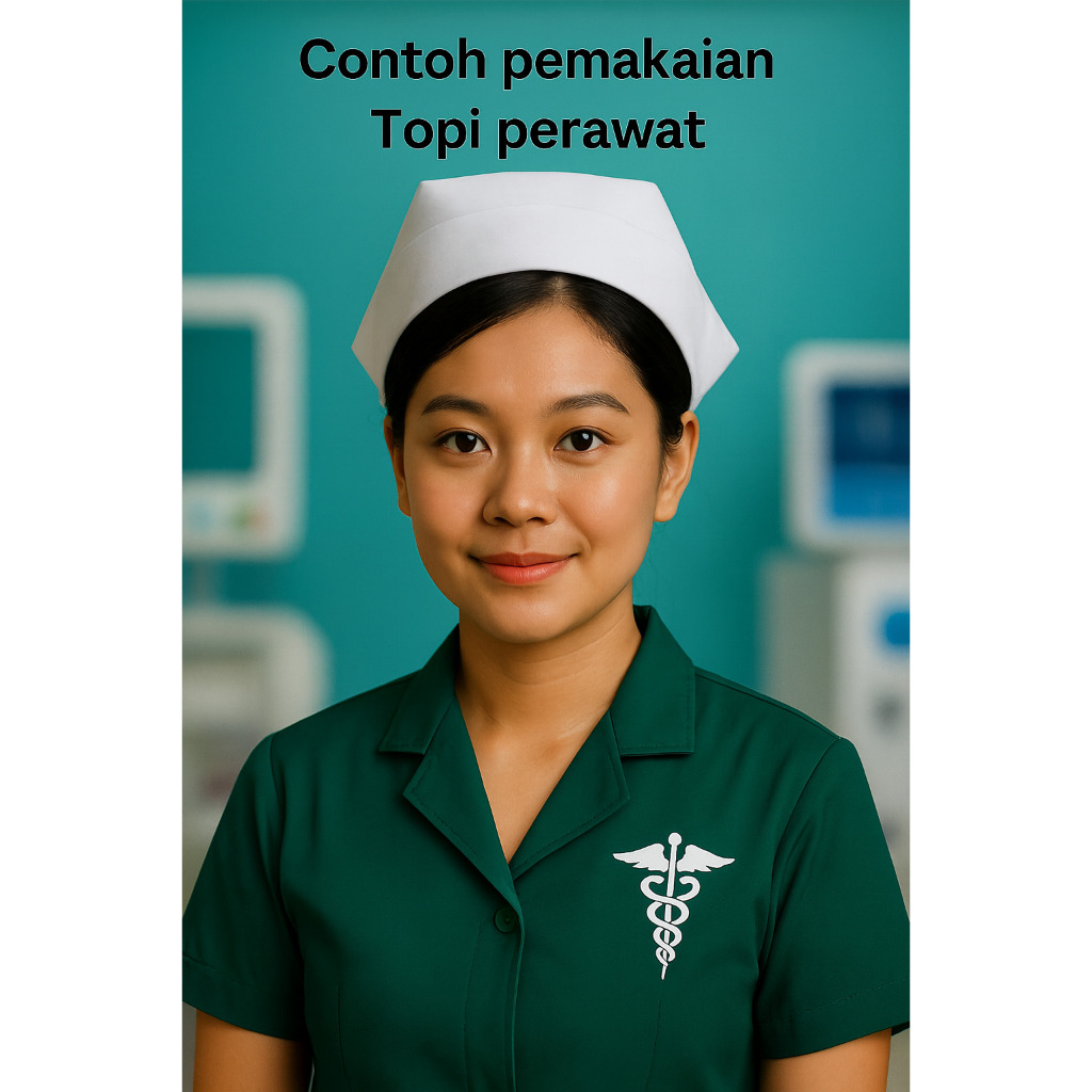 Topi Perawat Wanita Topi Suster Kain Putih Kap Perawat
