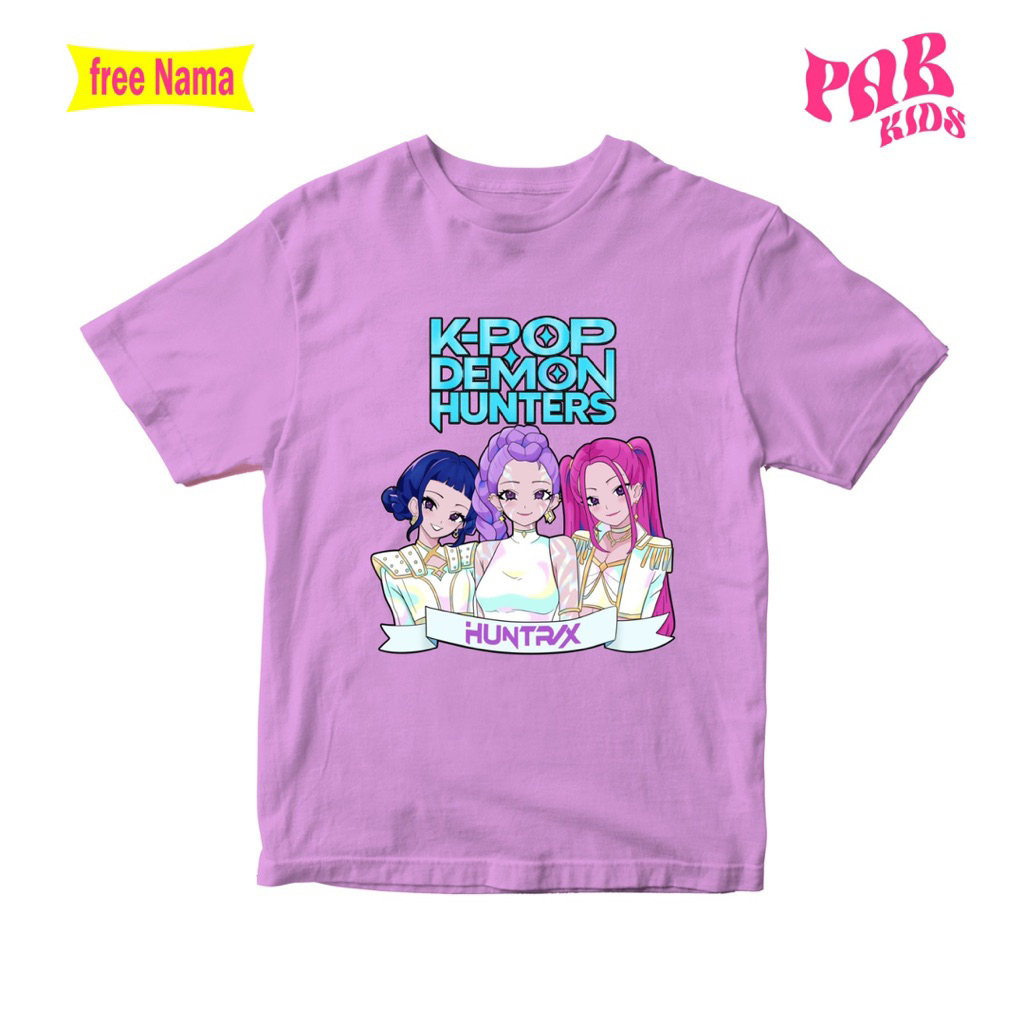 baju kaos anak karakter kpop demon hunter huntrix joey | mira | rumi