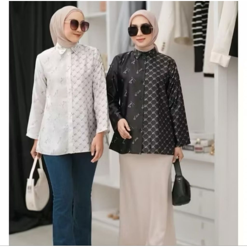 Monogram Shirt Vanilla Hijab