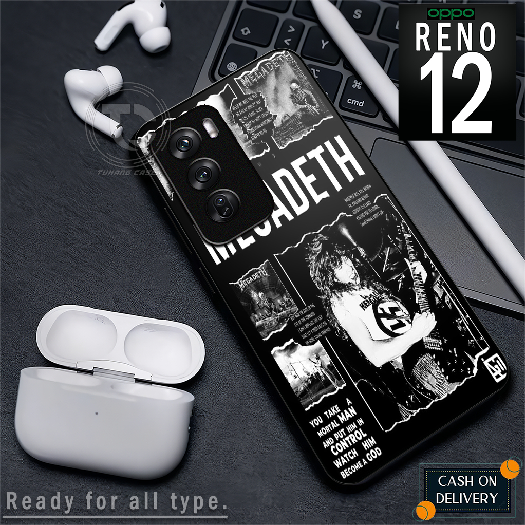 Case Handphone Motif Megadeth Untuk oppo reno 12 8t 4g 8t 5g a3x/a3 nfc a17 a17k a3s a74 4g/reno 4f 