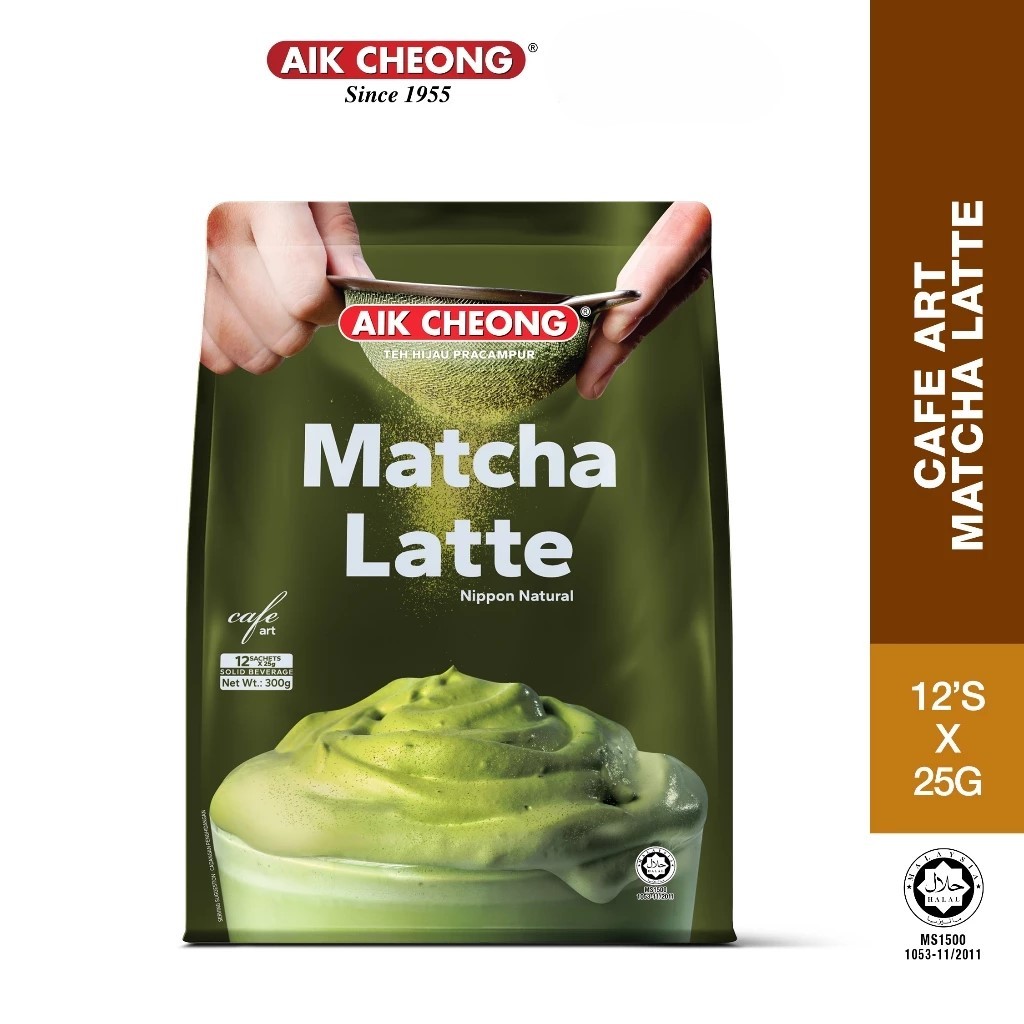 Aik Cheong Cafe Art Matcha Latte 300g - 25g x 12 x 24