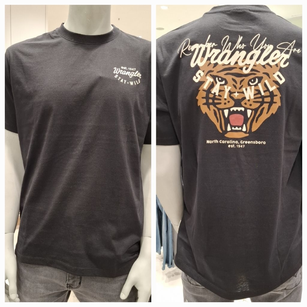 Wrangler Baju Kaos Atasan Pria Dewasa Motif Print Original New