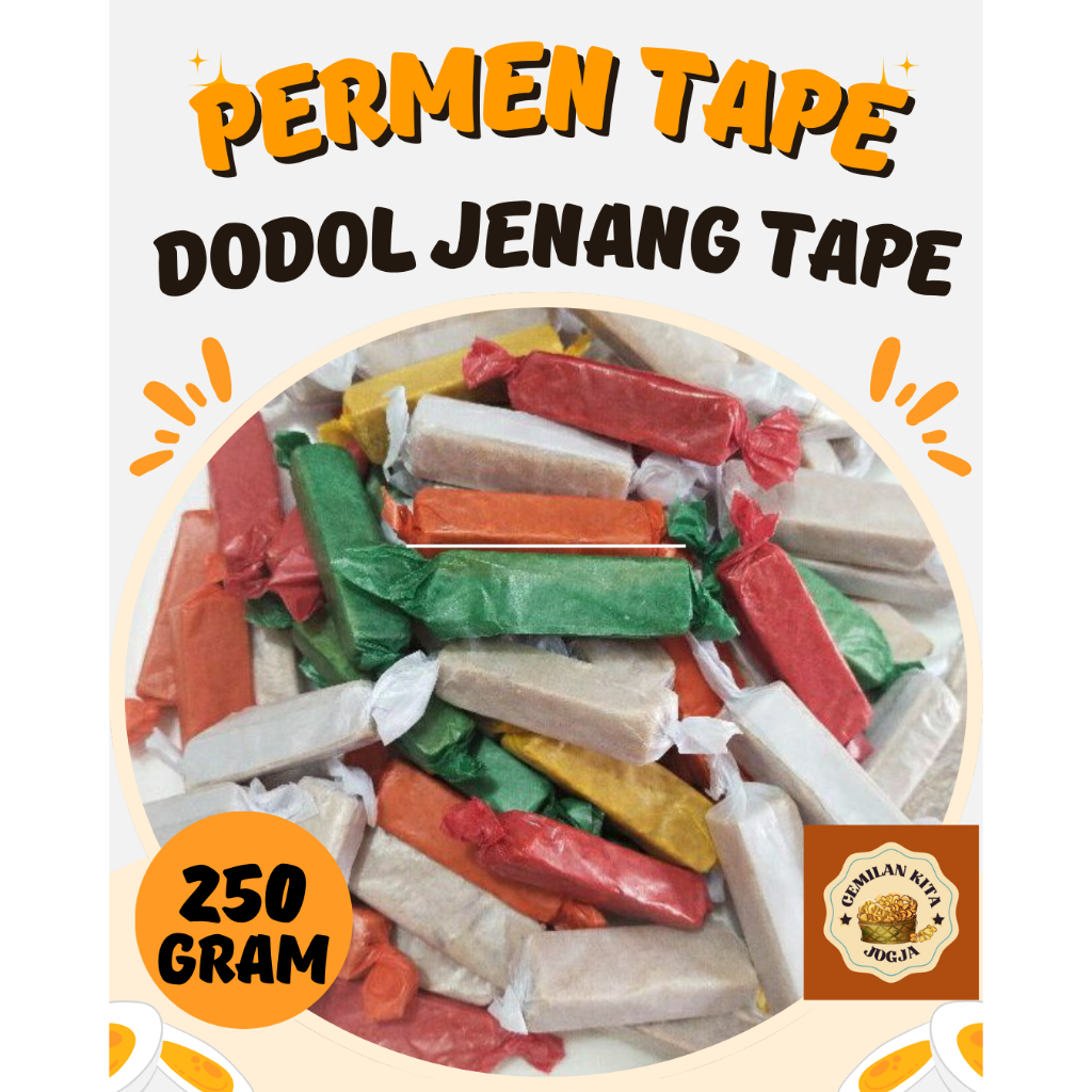 Permen Tape Suwar suwir / Oleh Oleh Jogja / Dodol Jenang Tape 250 Gram