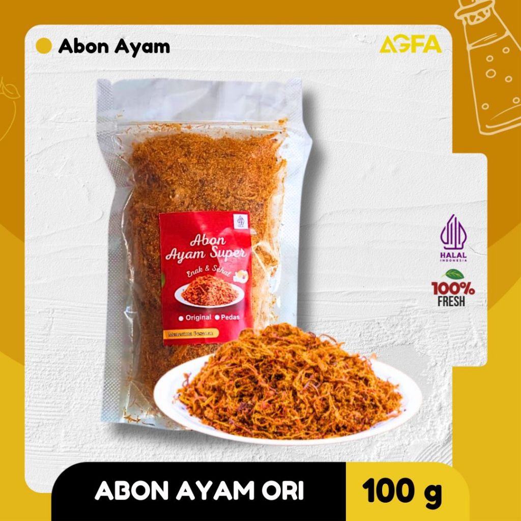 

Abon Ayam Super Rumahan 100gr – Abon Ayam Pedas / Original | Camilan & Lauk Praktis Tahan Lama | Abon Ayam Enak dan Gurih / Abon Gurih / Abon Sidoarjo / Abon Ayam Super / Abon Ayam Super Enak dan Sehat