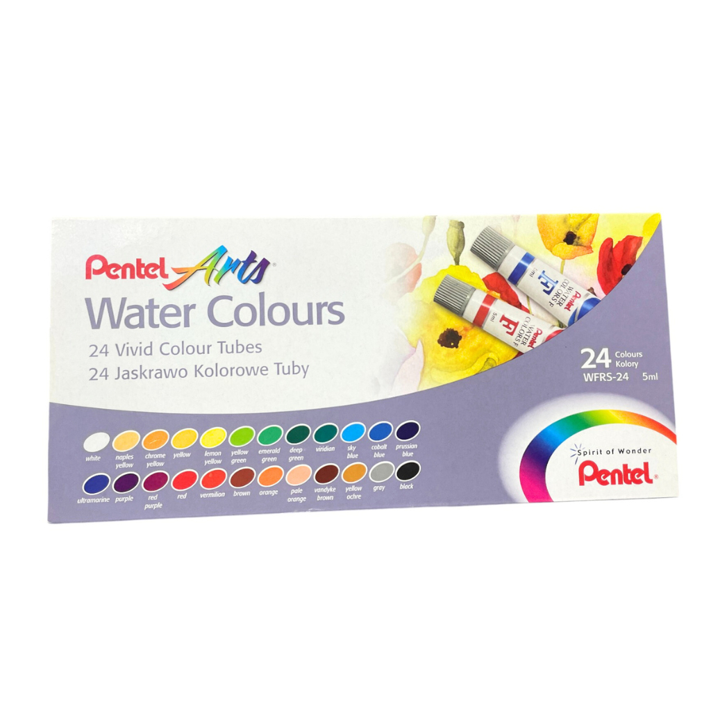 

Pentel Arts Water Colours 24 Warna Tube 5ml – Cat Air Lengkap untuk Melukis & Seni - WFRS-24