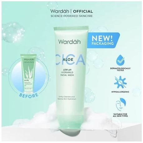 Sabun Cuci Muka Wardah Aloe Hydramild Facial Wash 50 ML Sabun Wajah Lidah Buaya Aloe Vera