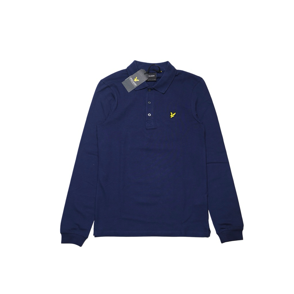 Lyle and Scott Long Sleeve Polo Shirt navy