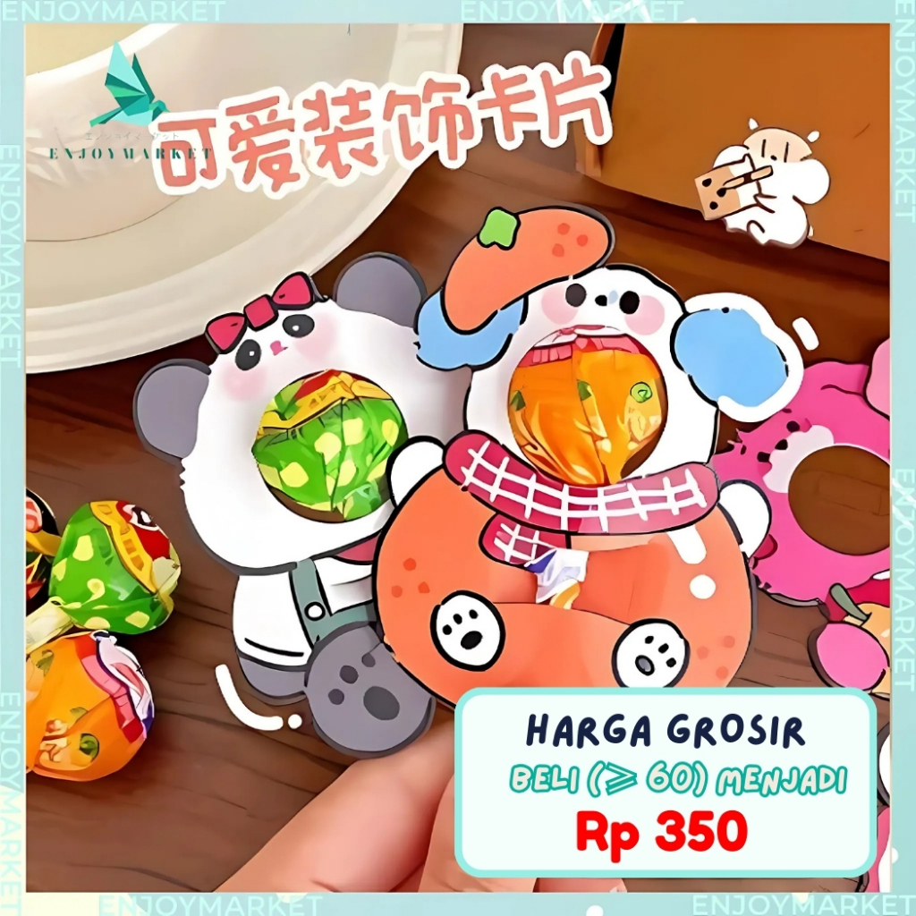 

Kertas Permen Lucu / Sampul Hadiah Permen Tempat Permen Lollipop Lucu Greeting Card ST23