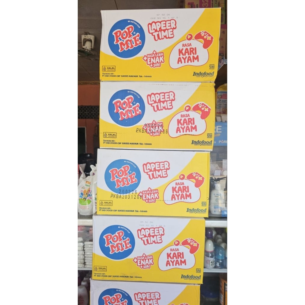 

Pop Mie Kuah Rasa Kari Ayam / Soto Ayam / Baso / Ayam / Ayam Bawang 75 g ( 1 Karton Isi 24 Pcs )