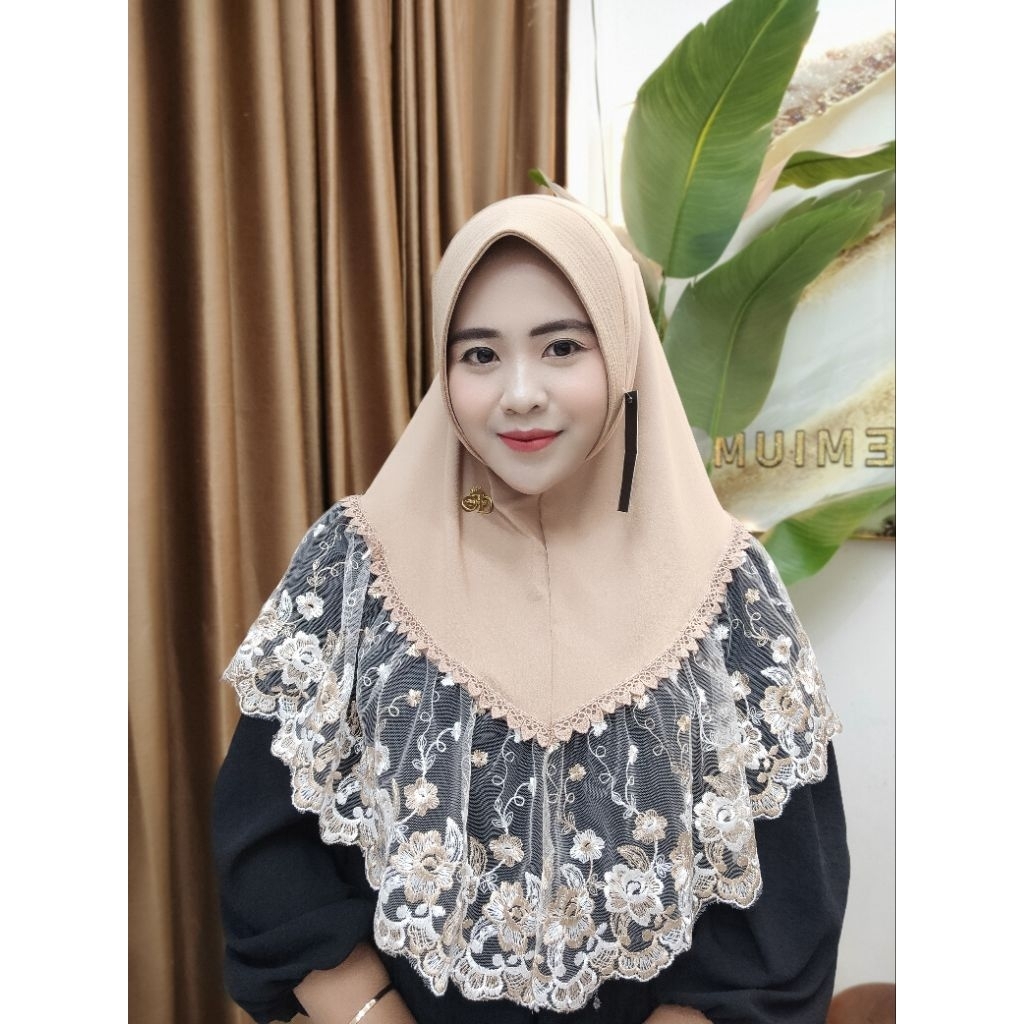 Jilbab instan fo Azumi renda premium