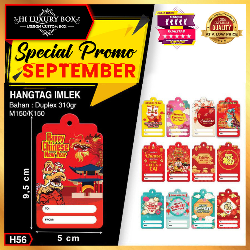 

Hangtag Gong Xi Fa Chai | Hangtag Baju | Hangtag Imlek | Duplex | Murah | 20 pcs 5x9.5 H56