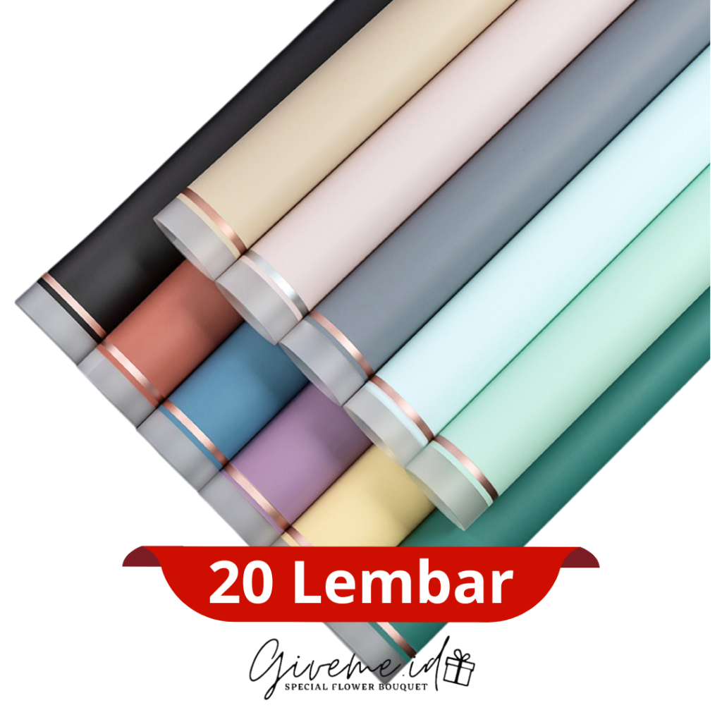 

Cellophane Frame Uno 20 Lembar 1 Pack Kertas Buket Frame Transparan List Emas Wrapping paper Florist