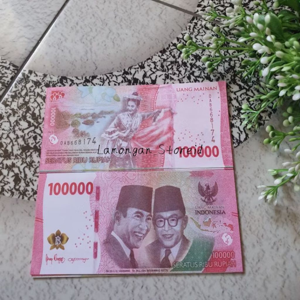 (10Lbr) Uang Mainan Per Lembar / Uang Mainan Baru Accessories Mahar / Uang Mainan Buket Wisuda / Uan