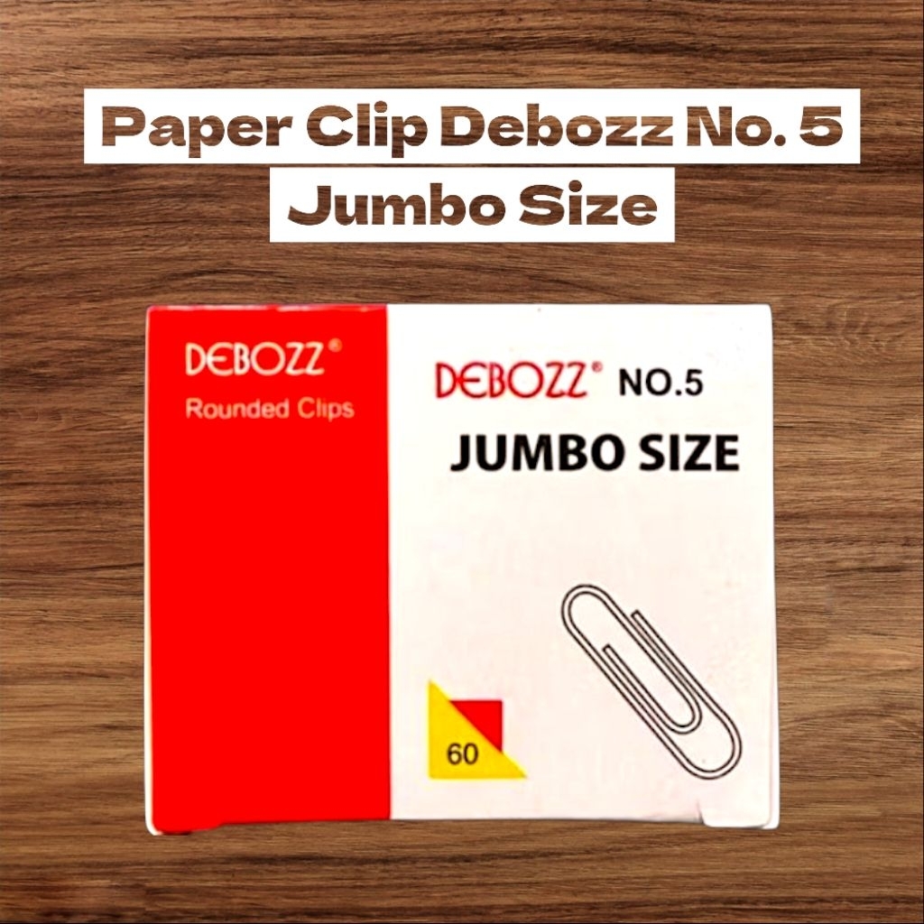 

Binder Clips/Rounded Clips/Paper Clips Debozz No. 5 Jumbo Size Isi 60 Pcs