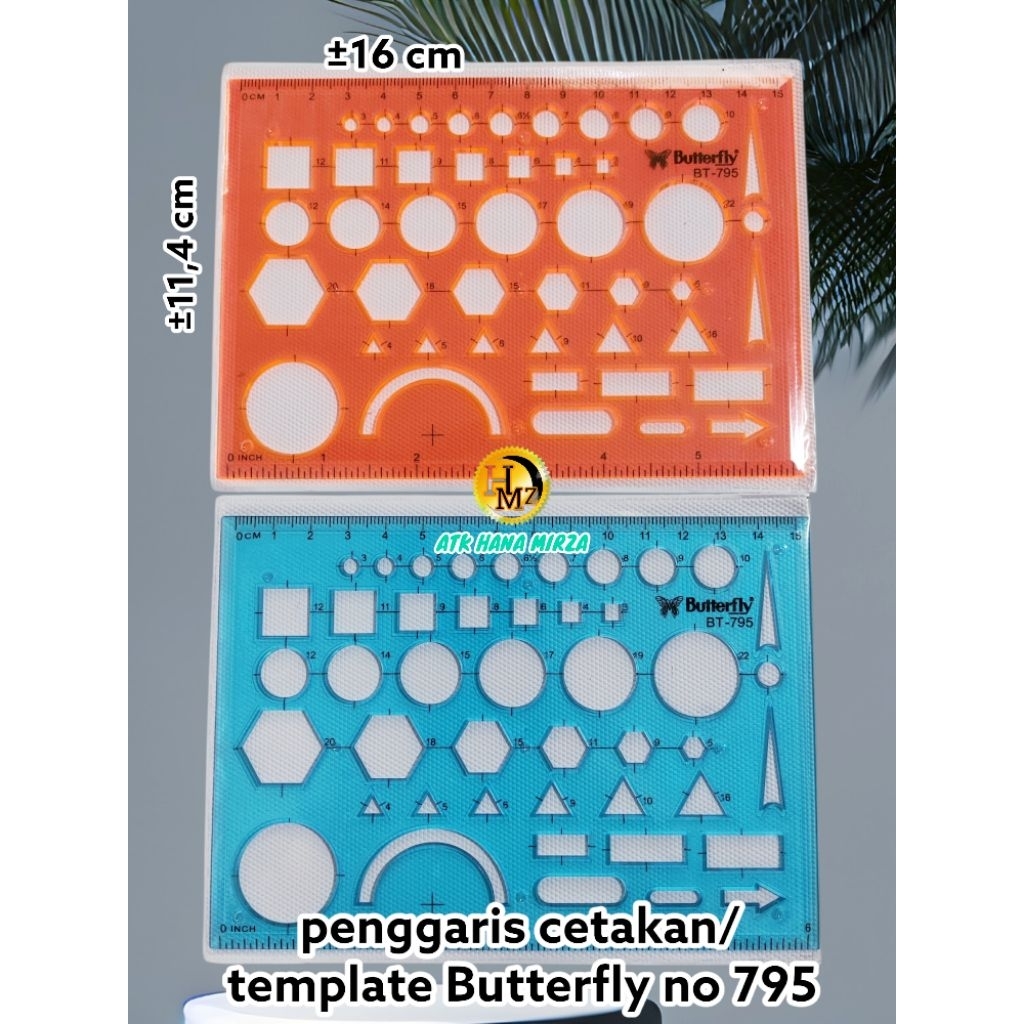 

Penggaris template/cetakan Butterfly no Bt -795 satuan