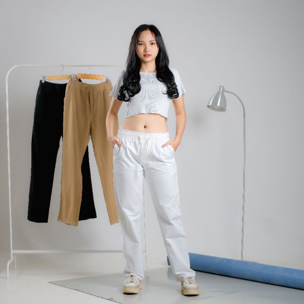 Celana Panjang Wanita Loose pant Korea style