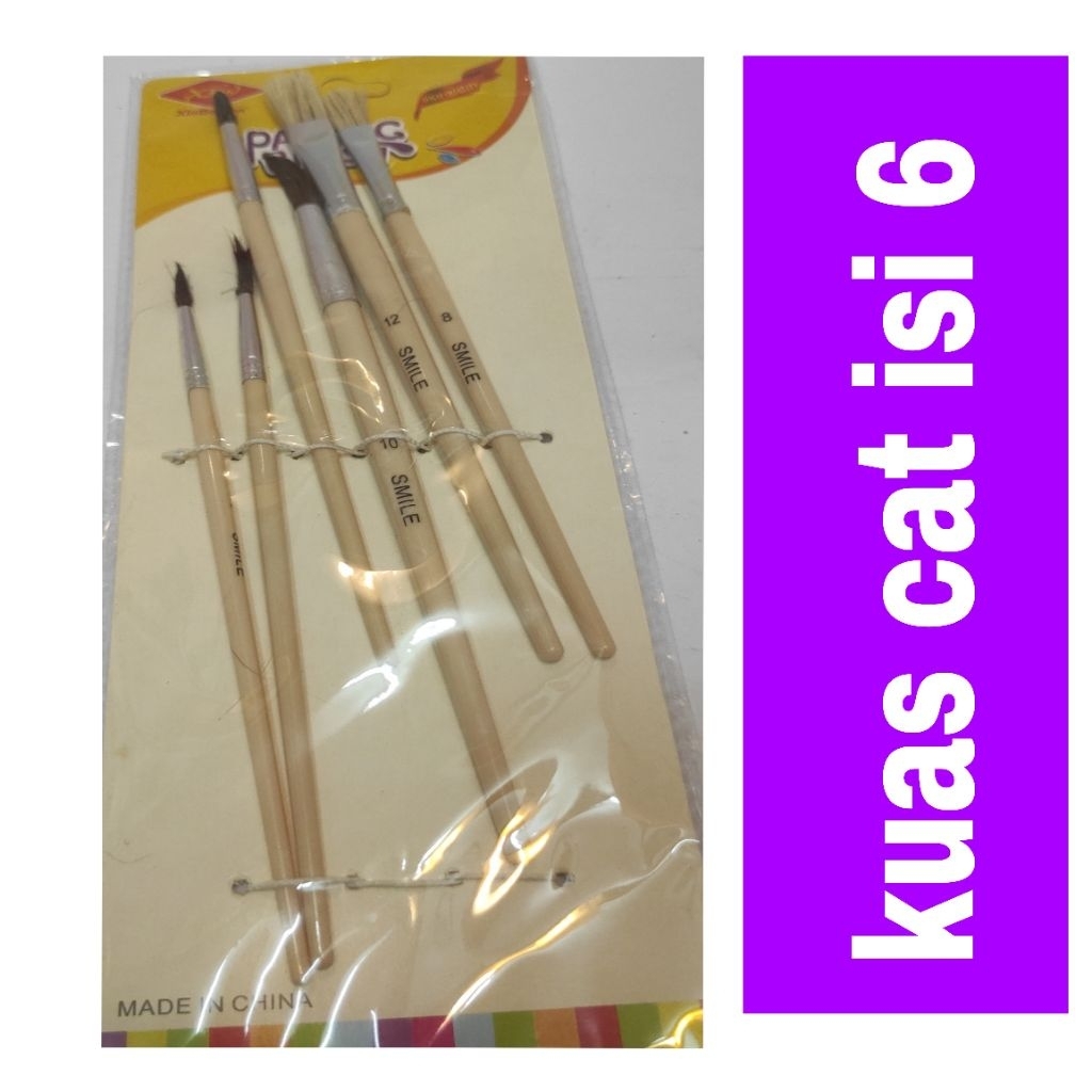 

kuas cat lukis cat isi 6 untuk kerajinan sekolah