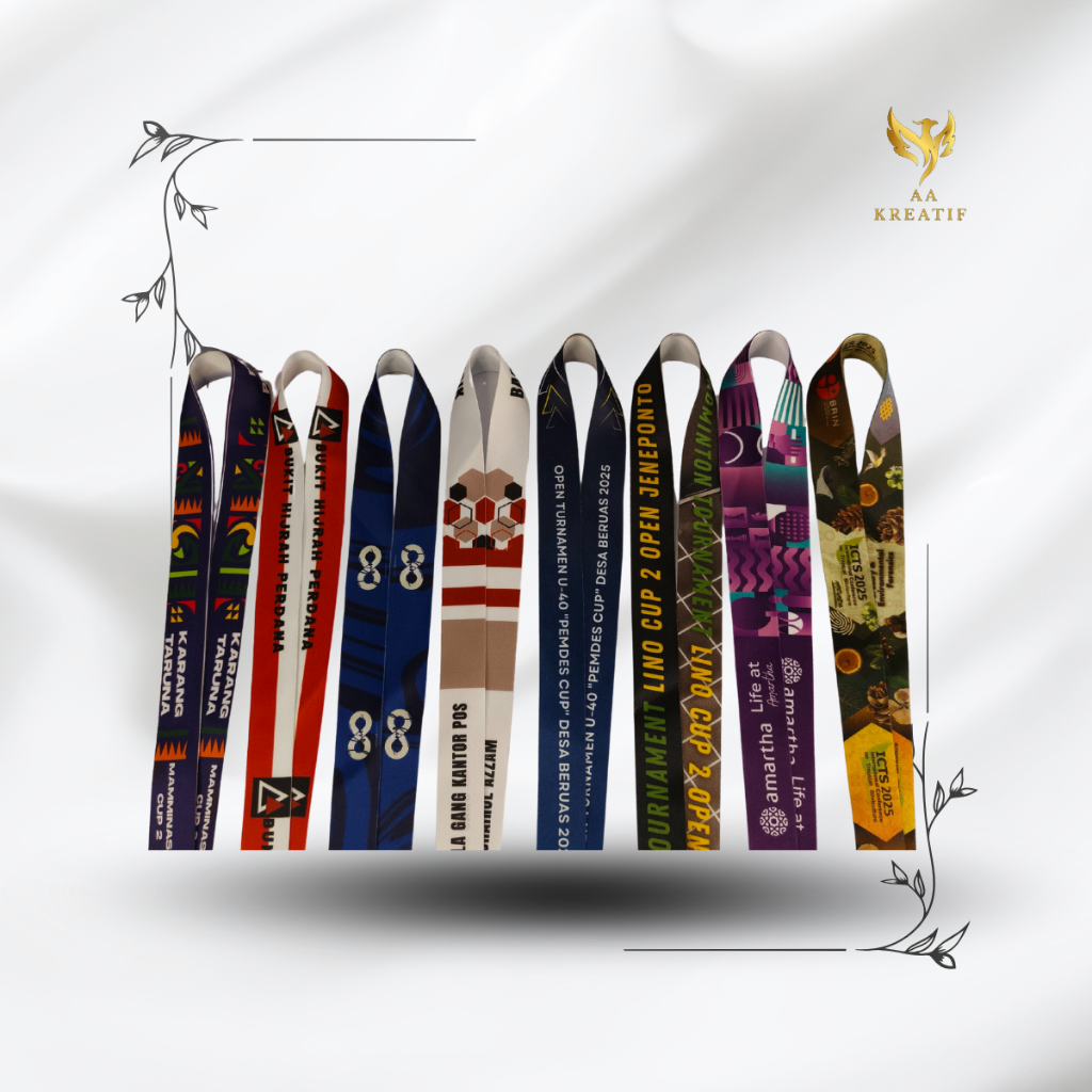 

LANYARD CUSTOM 1 SISI Bebas design tali id Card bahan premium panjang lanyard 90cm
