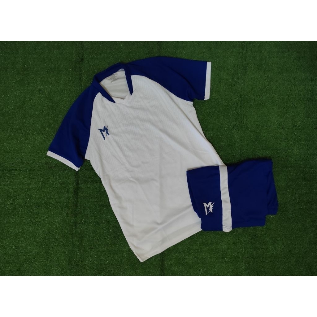 Jersey Muzakar warna putih list biru