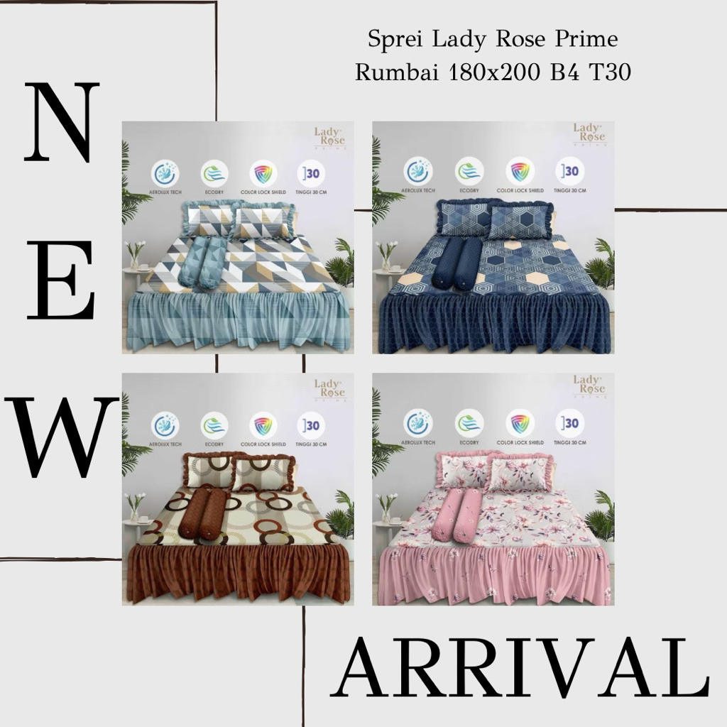 LADY ROSE PRIME - Sprei Lady Rose Prime Rumbai 180x200 B4 - Sprei Rumbai Lady Rose 180x200 B4