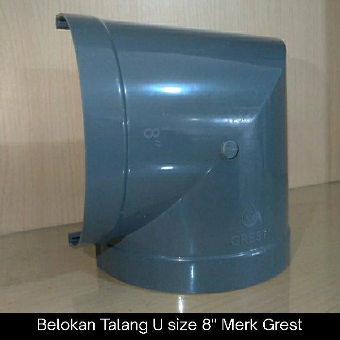 BELOKAN TALANG AIR PVC OVAL 8" MERK GREST | 1/2 LINGKARAN | TALANG U