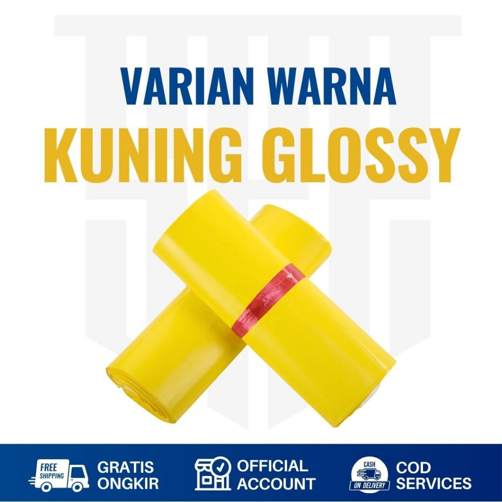 

Plastik Polymailer 25x35 cm isi 100 Warna Kuning Glossy | Plastik Packing Online Kaos/Baju Murah