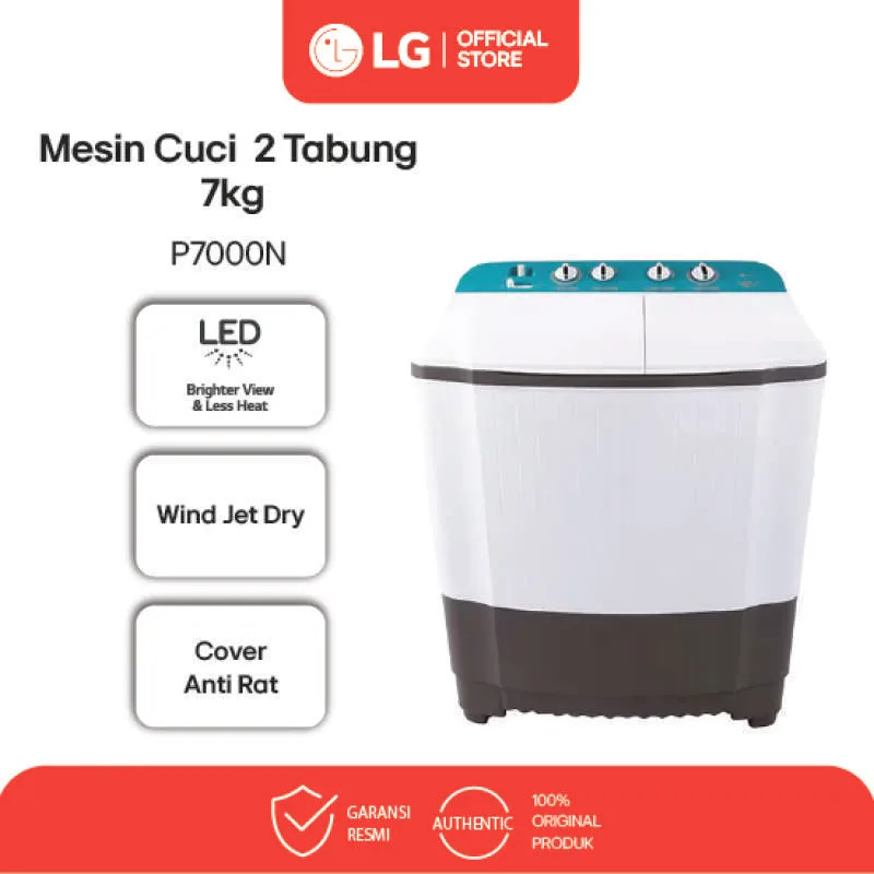 LG Mesin Cuci 2 Tabung 7kg P7000N