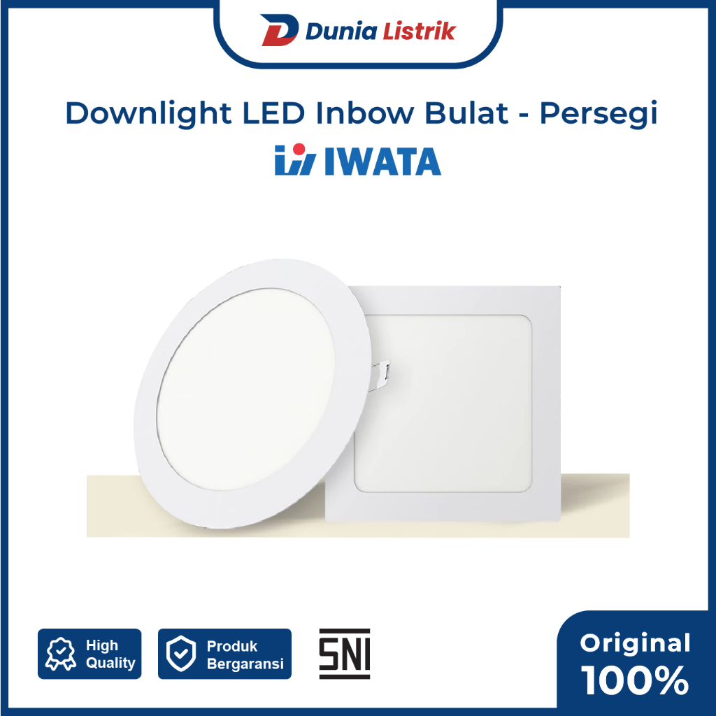 Lampu Downlight Led Inbow 9 Watt 12 Watt Bulat Kotak - Iwata