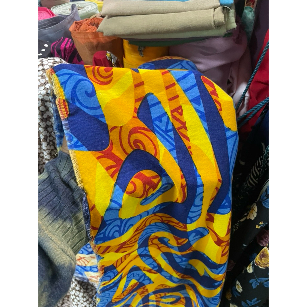 kain katun jepang motif abstrak - kain katun jepang motif premium b