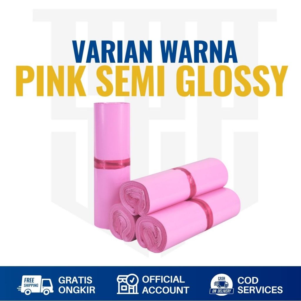 

Plastik Packing Polymailer 17x30 Warna Pink Semi isi 100 Pcs Murah