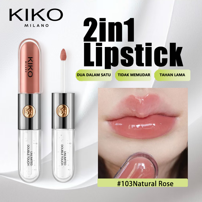 KIKO Milano Minshzee Double Lip Gloss Fog Matte 2 in 1 Double Touch Lipstick 6ml/KIKO Lip gloss/KIKO