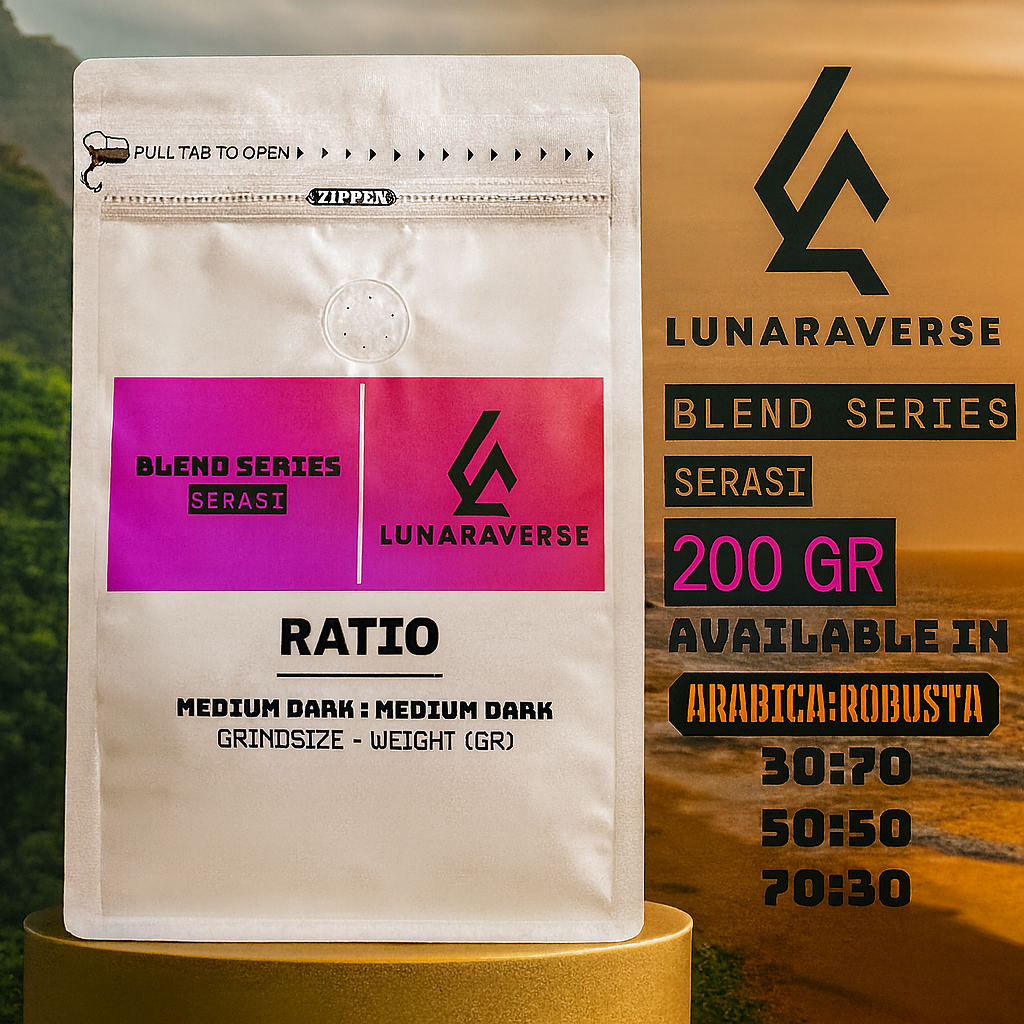 

Lunaraverse Biji Kopi / Bubuk Blend Series 200gr - Serasi Coffee 200 gr