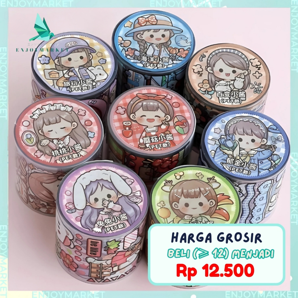 

Masking Tape Dodogirl Washitape Stiker PVC/Bening Anti Air TLD85