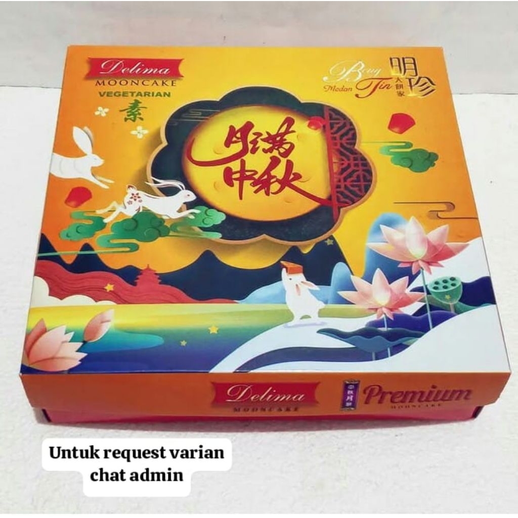 

MOONCAKE VEGETARIAN MEDAN ISI 4-LIENYONG RENDAH GULA, GOHIONG BUAH,DURIAN,KACANG HIJAU TELUR,KACANG HITAM HIJAU-MOON CAKE PREMIUM