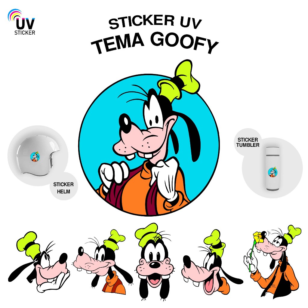 STIKER UV - TEMA GOOFY | STICKER UV, STICKER MOTOR, STICKER MOBIL, STICKER HELM, STICKER TUMBLER, ST
