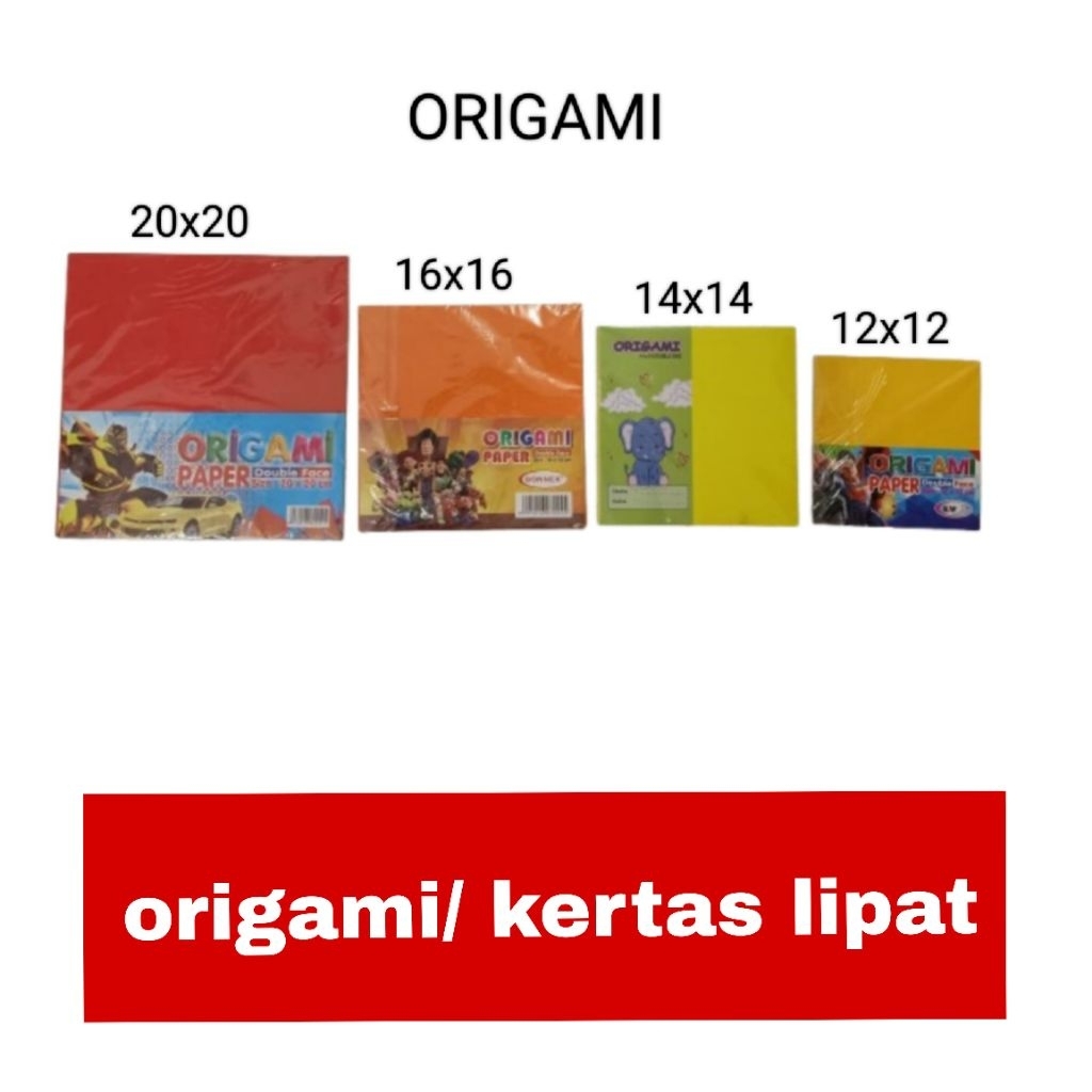 

(1 pak = 20 lembar) kertas lipat origami 2 sisi / kertas lipat polos 12x12 14x14 16x16 20x20