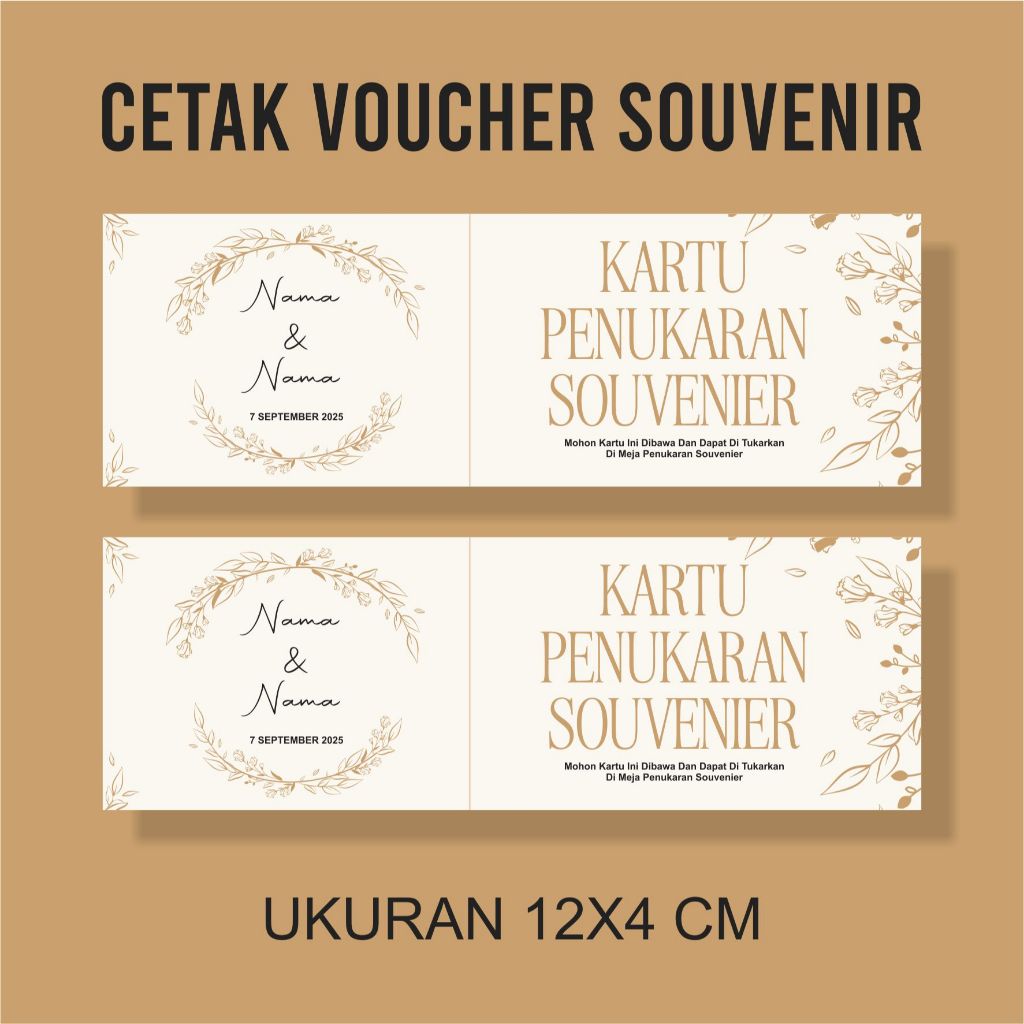 cetak voucher souvenir wedding KARTU SOUVENIR