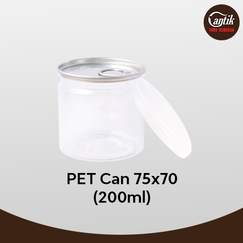 (756 PCS) PET CAN 75 x 70 (200 ML) + TUTUP PET CAN DIA 75 + TUTUP PLASTIK LLD DIA 75
