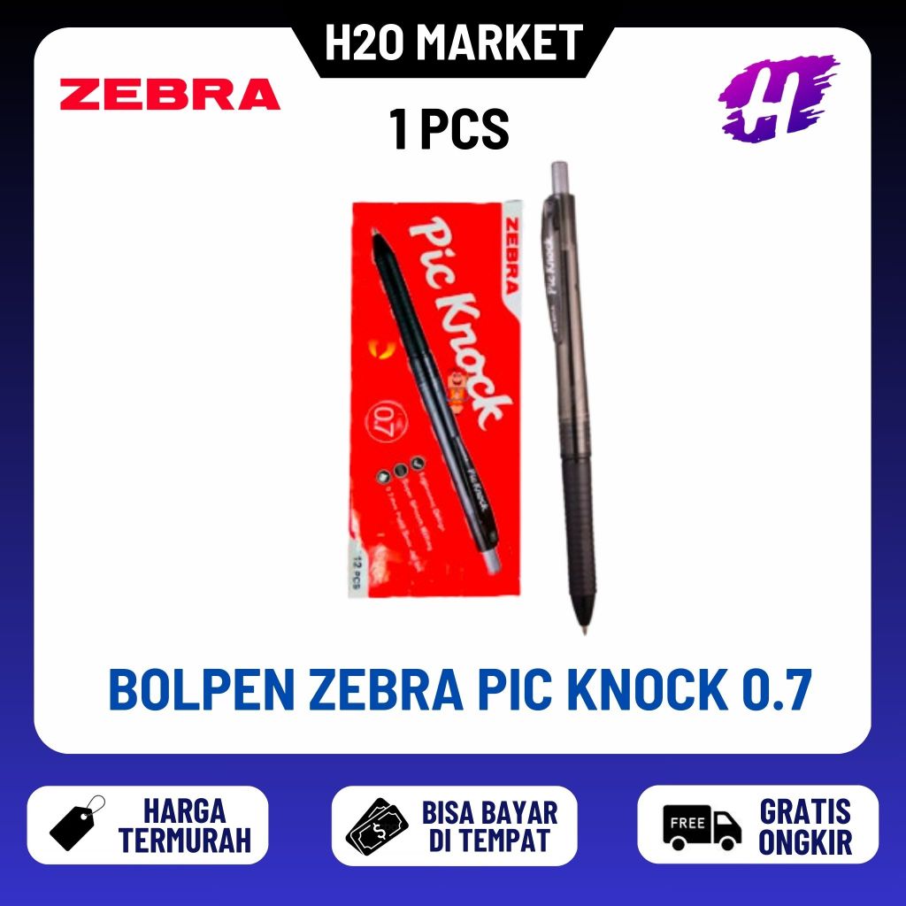 

❤️H2O❤️ BOLPEN ZEBRA PIC KNOCK 0.7 PACK/ PEN ZEBRA PICKNOCK / PULPEN CETEKAN ( 1 PCS )