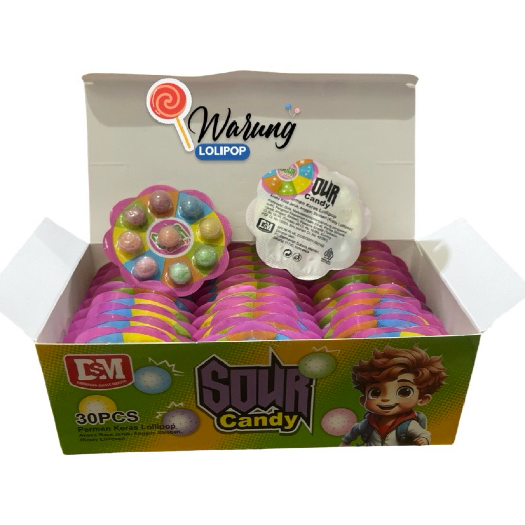 

Permen DSM SOUR 30 x 10 Gr Rasa Asam Manis Buah | Jajanan Unik by Warung Lolipop