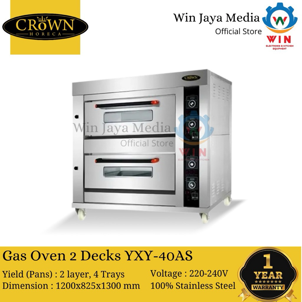 CROWN Gas Deck Oven Premium Deck Oven ( full s/s stainless body ) oven 1 deck 2 tray bukan fomac 2 d