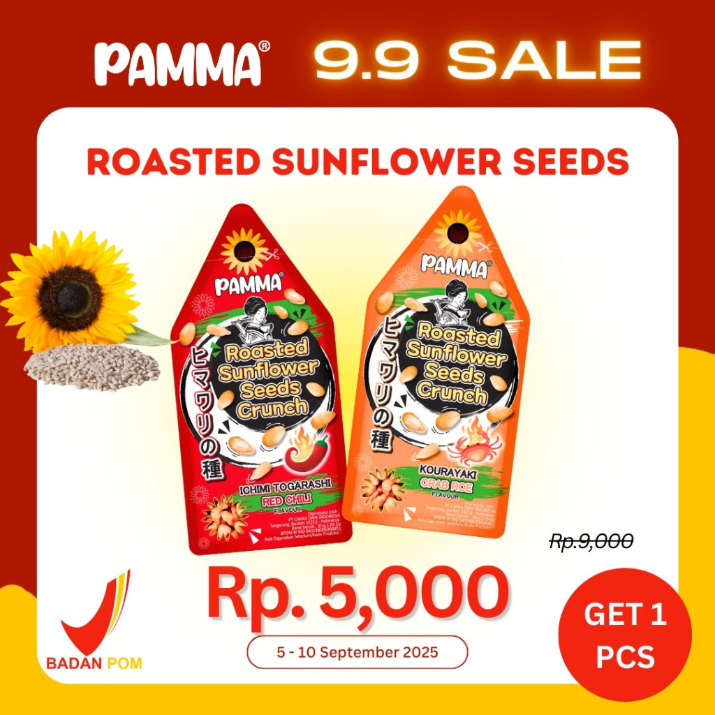 

[9.9 SALE]【SALE】PAMMA Roasted Sunflower Seeds Crunch - Biji Bunga Matahari
