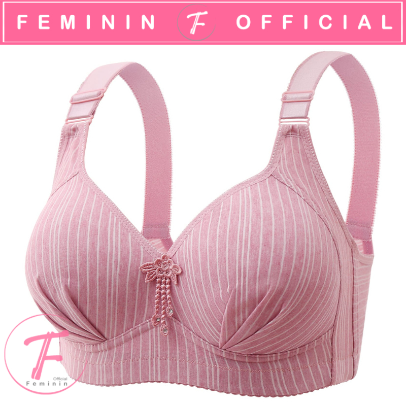 Feminin Bra Jumbo Ukuran Besar Bh Big Size Sexy Push Up Motif Salur