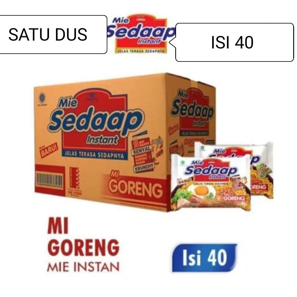 

Mie Sedaap Goreng mie instan Sedap 1 Dus Isi ( 40 Pcs )