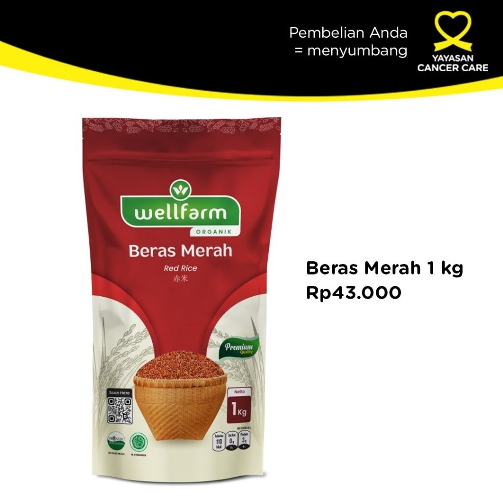 

WellFarm Beras Merah Organik Beras Merah Wangi Pulen Premium Pecah Kulit 1 Kg