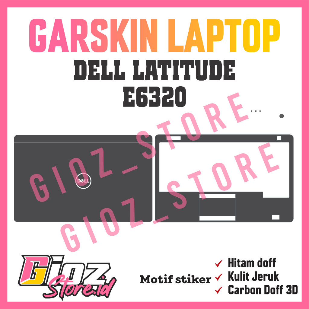 Garskin Dell Latitude E6320 Hitam Doff Berkualitas
